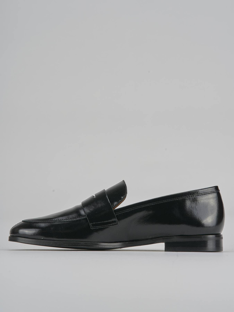 Mocassini tacco 1cm pelle nero