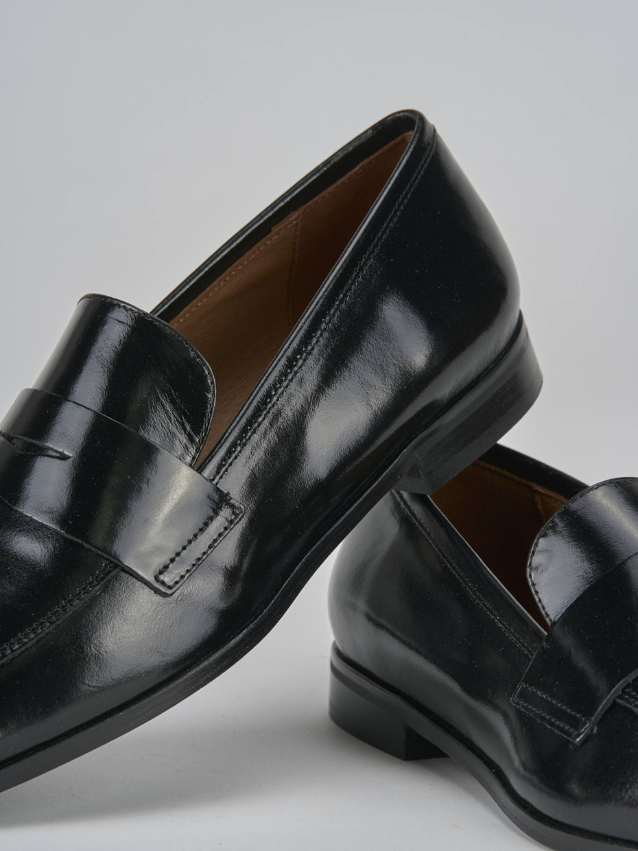 Mocassini tacco 1cm pelle nero