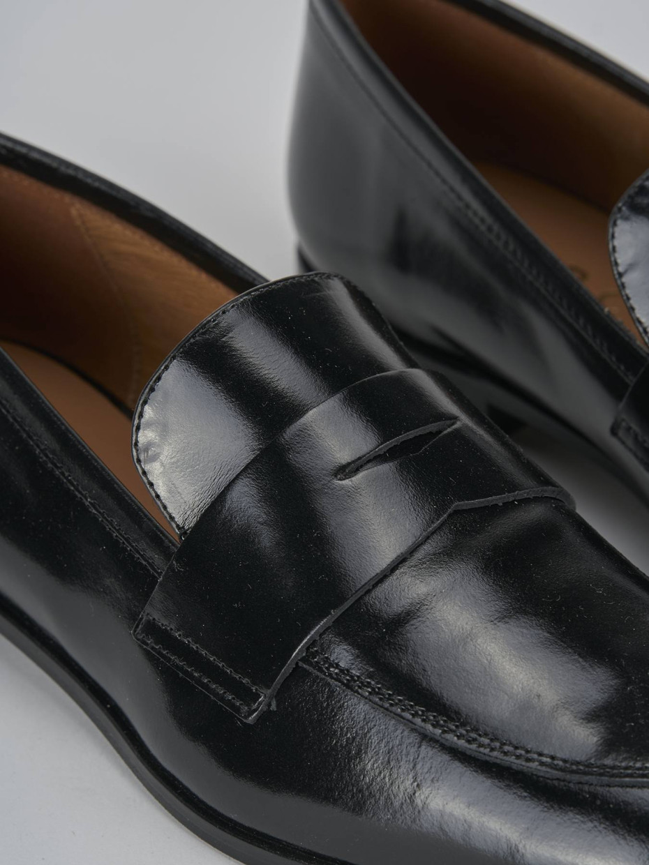Mocassini tacco 1cm pelle nero