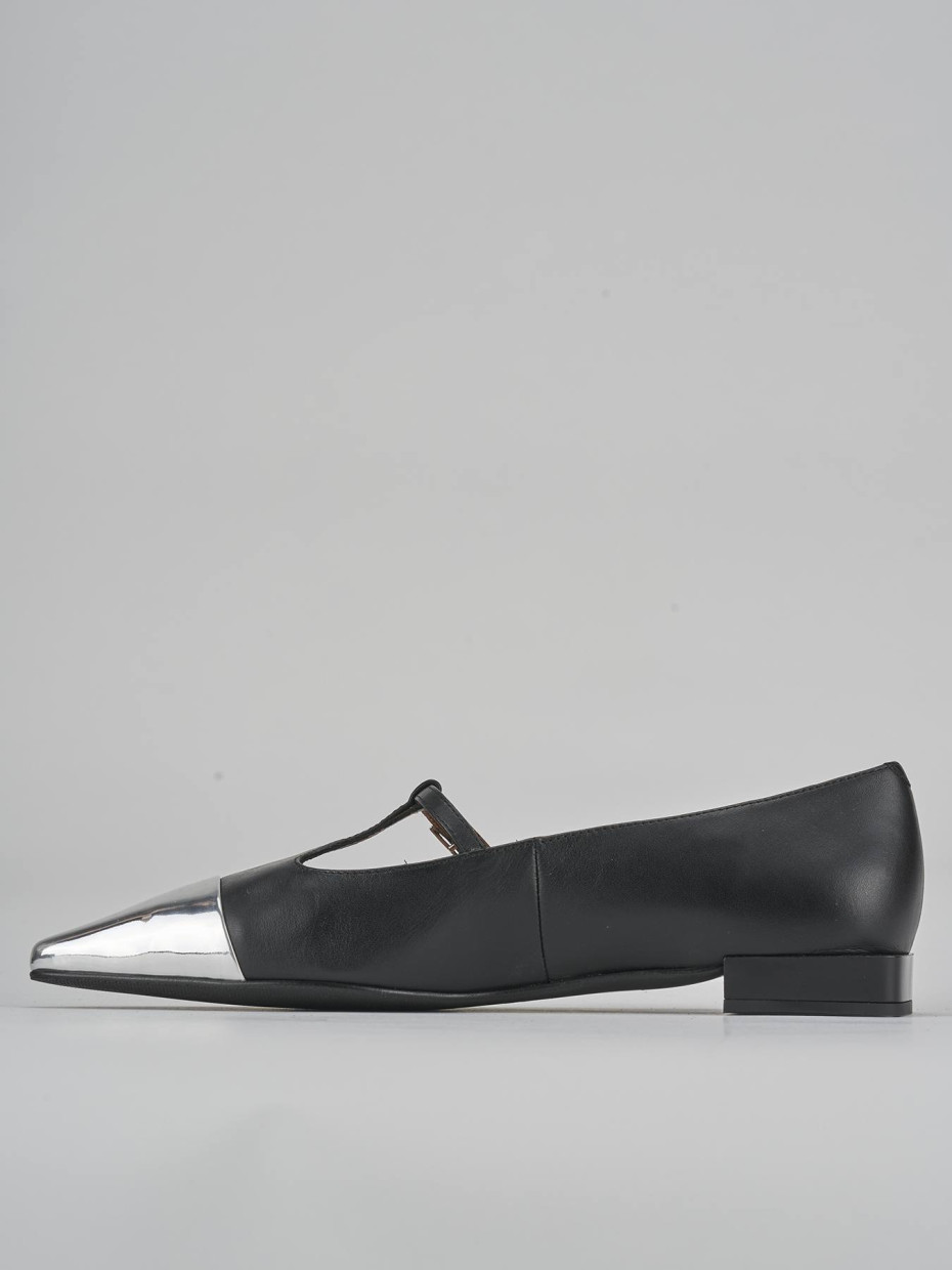 Ballerine tacco 1cm pelle nero