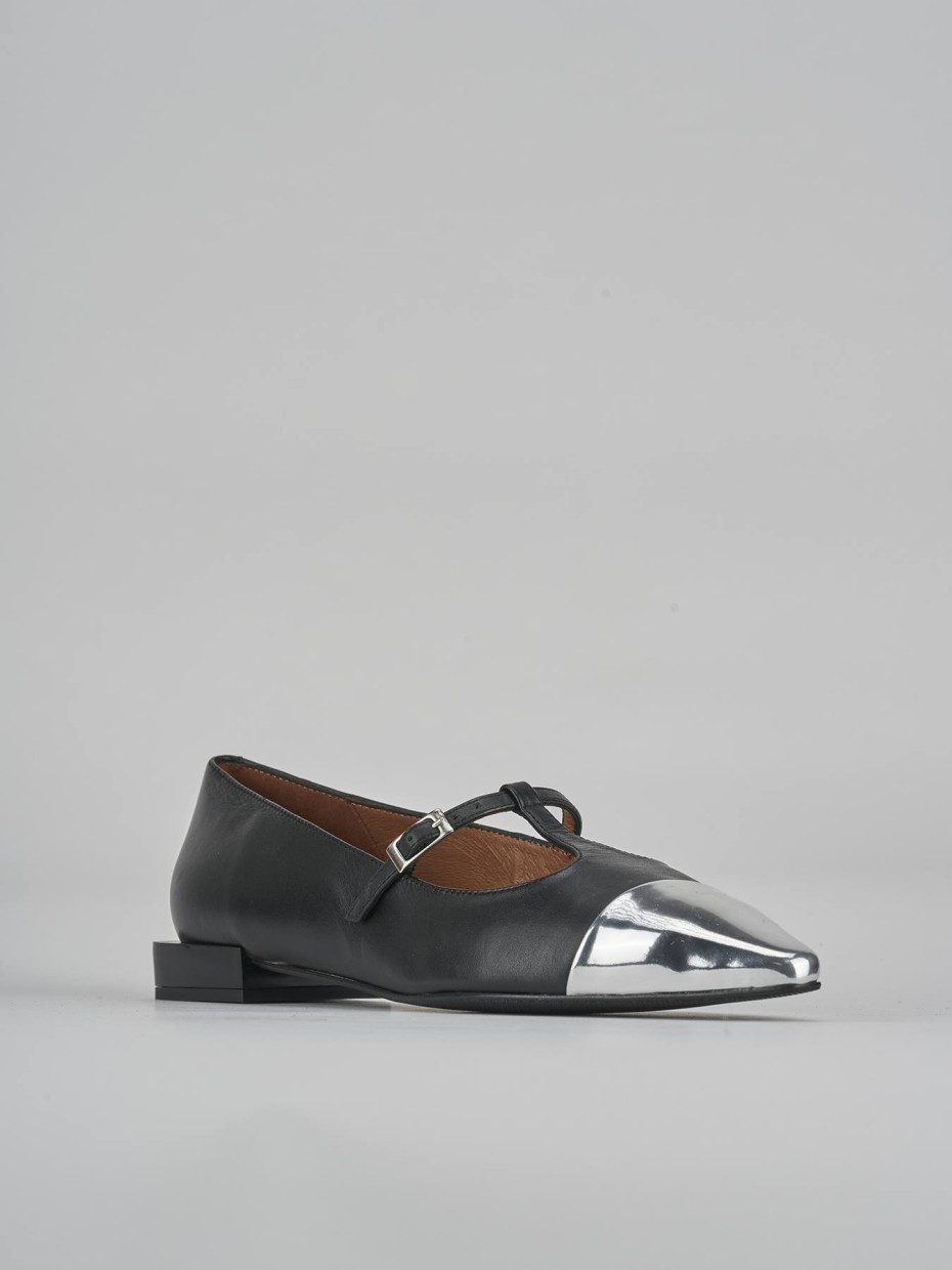 Ballerine tacco 1cm pelle nero