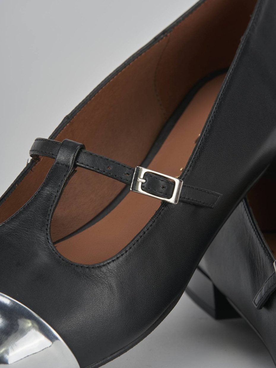 Ballerine tacco 1cm pelle nero