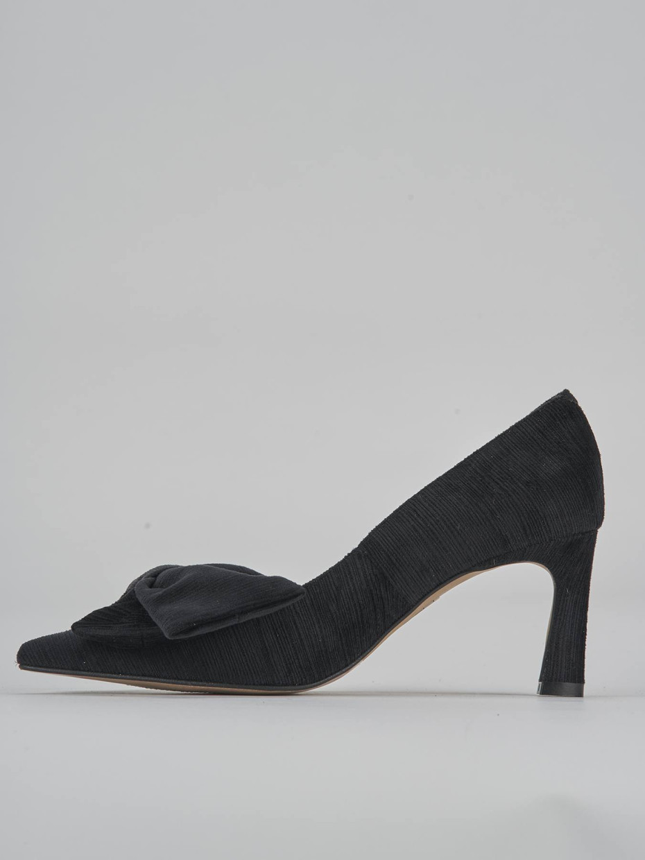 Décolleté e slingback tacco 7cm pelle nero