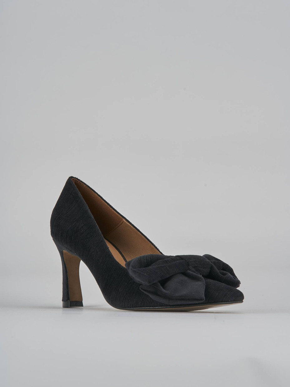 Décolleté e slingback tacco 7cm pelle nero