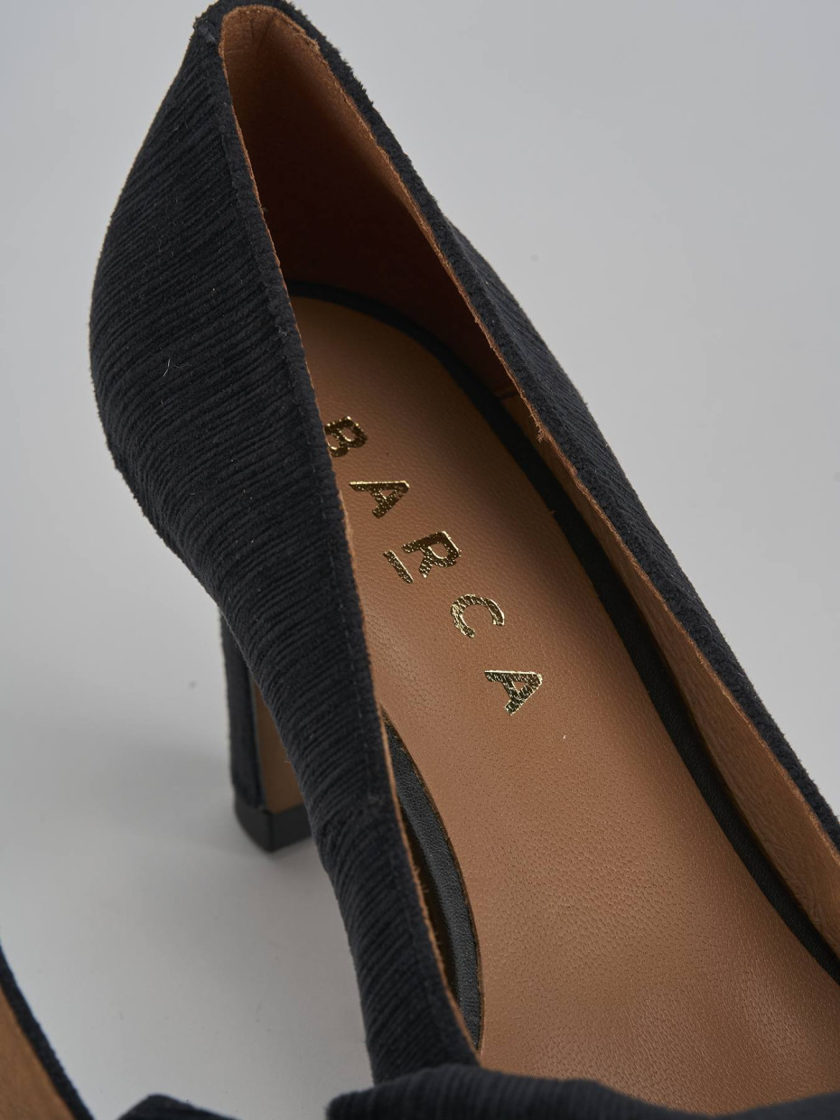 Décolleté e slingback tacco 7cm pelle nero