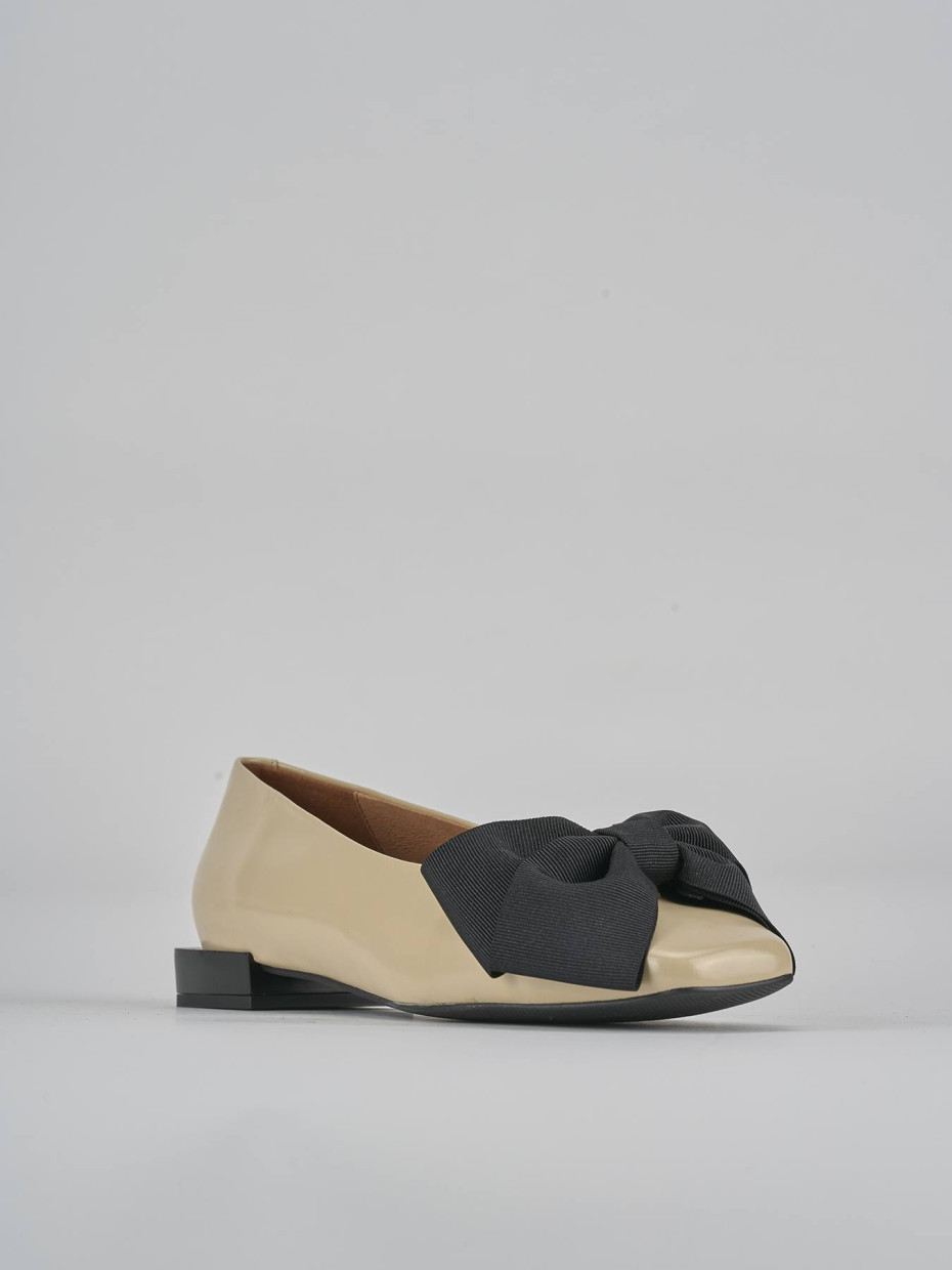 Ballerine tacco 1cm pelle beige