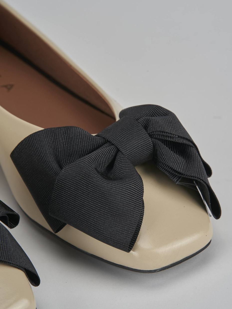 Ballerine tacco 1cm pelle beige