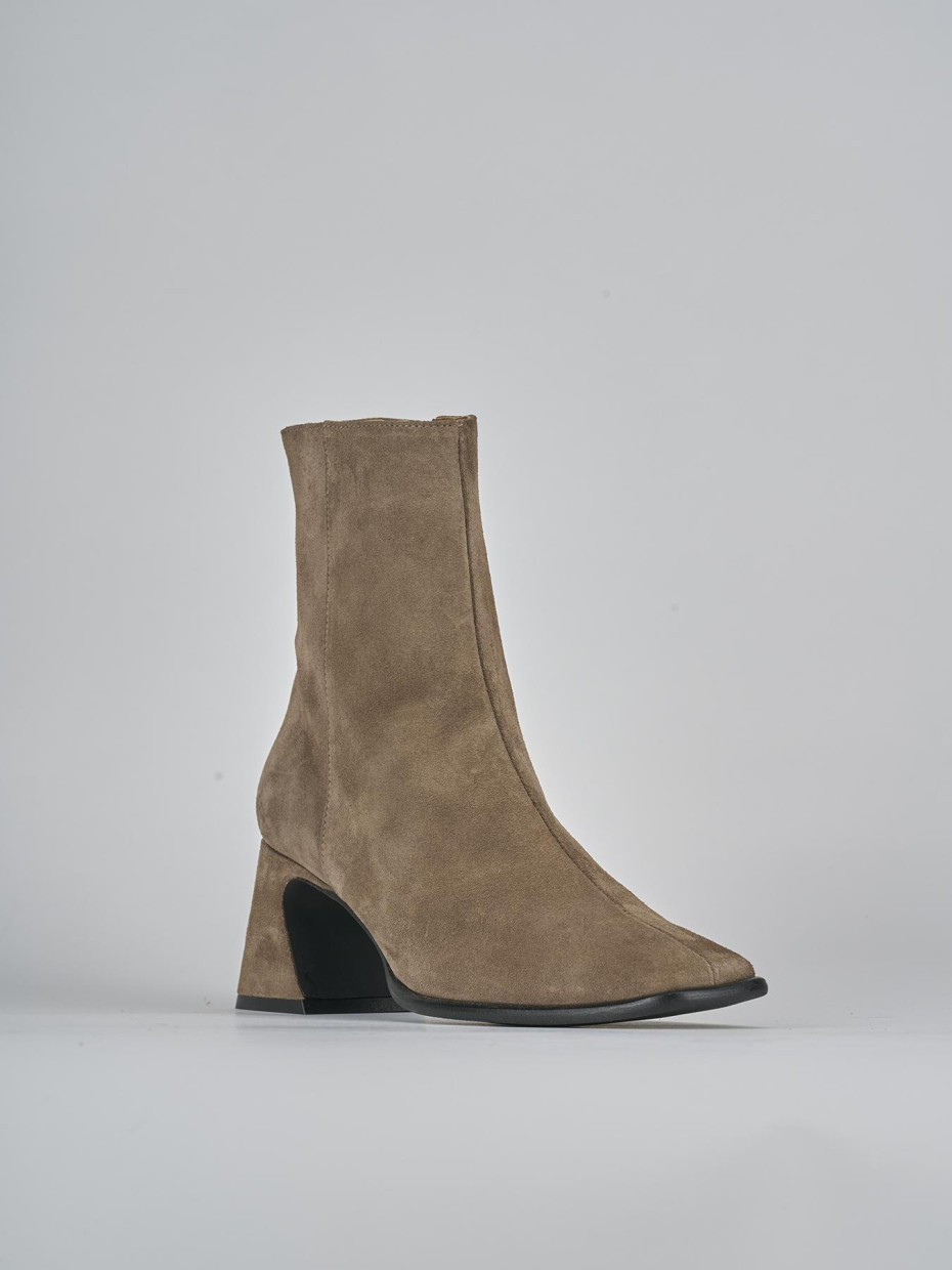 Stivaletti tacco 5cm camoscio marrone Barca Stores