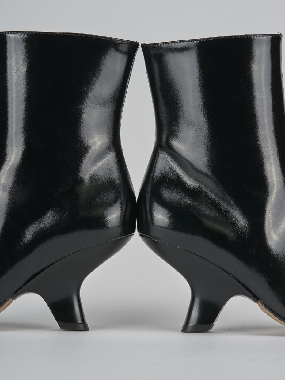 Stivaletti tacco 6cm pelle nero