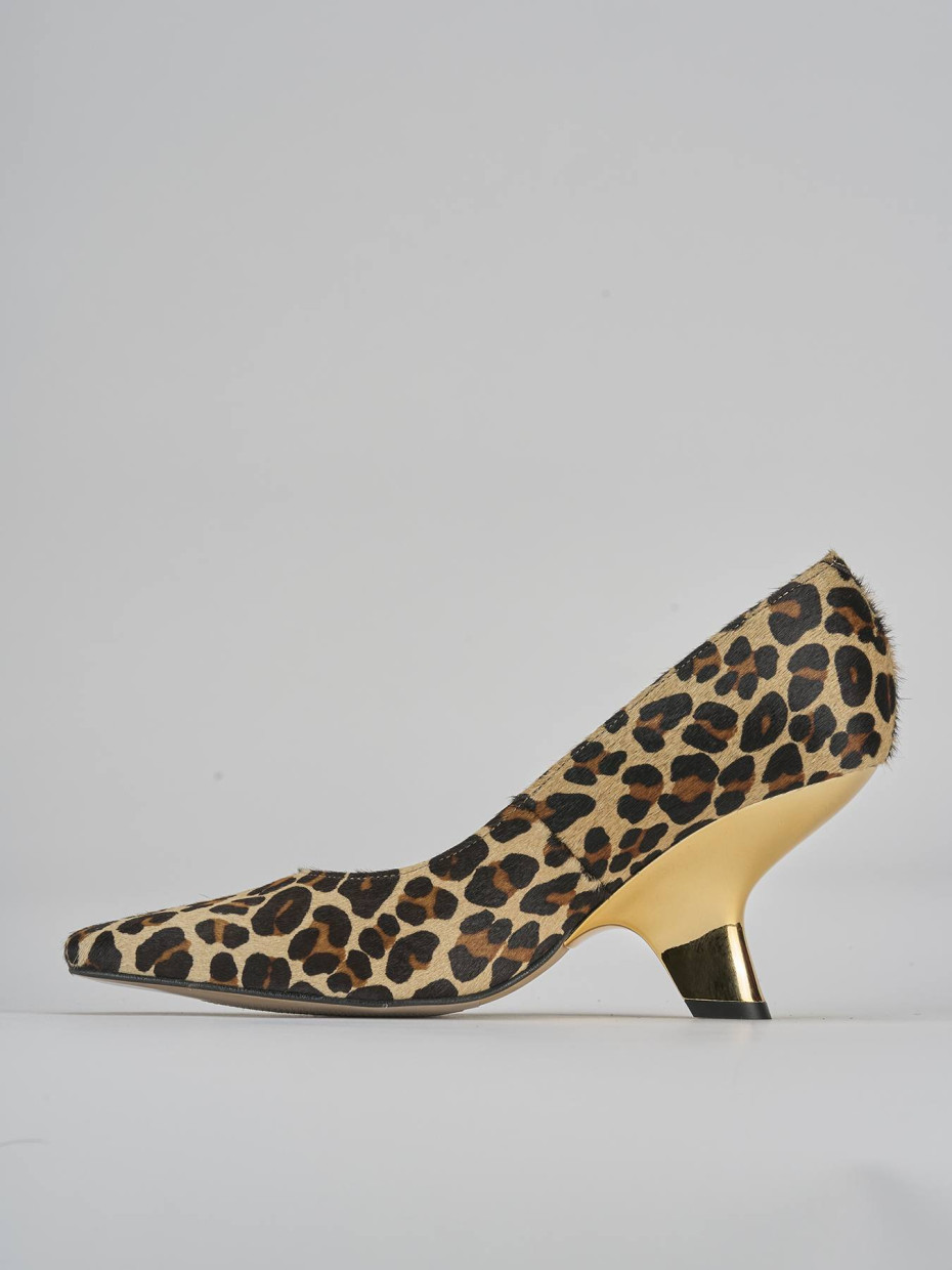 Décolleté e slingback tacco 6cm pelle multicolor