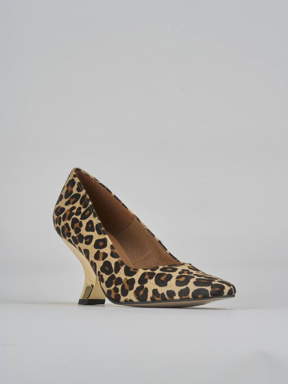Décolleté e slingback tacco 6cm pelle multicolor