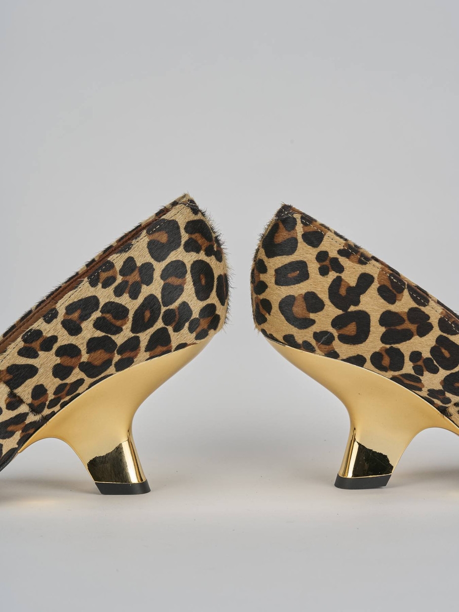 Décolleté e slingback tacco 6cm pelle multicolor