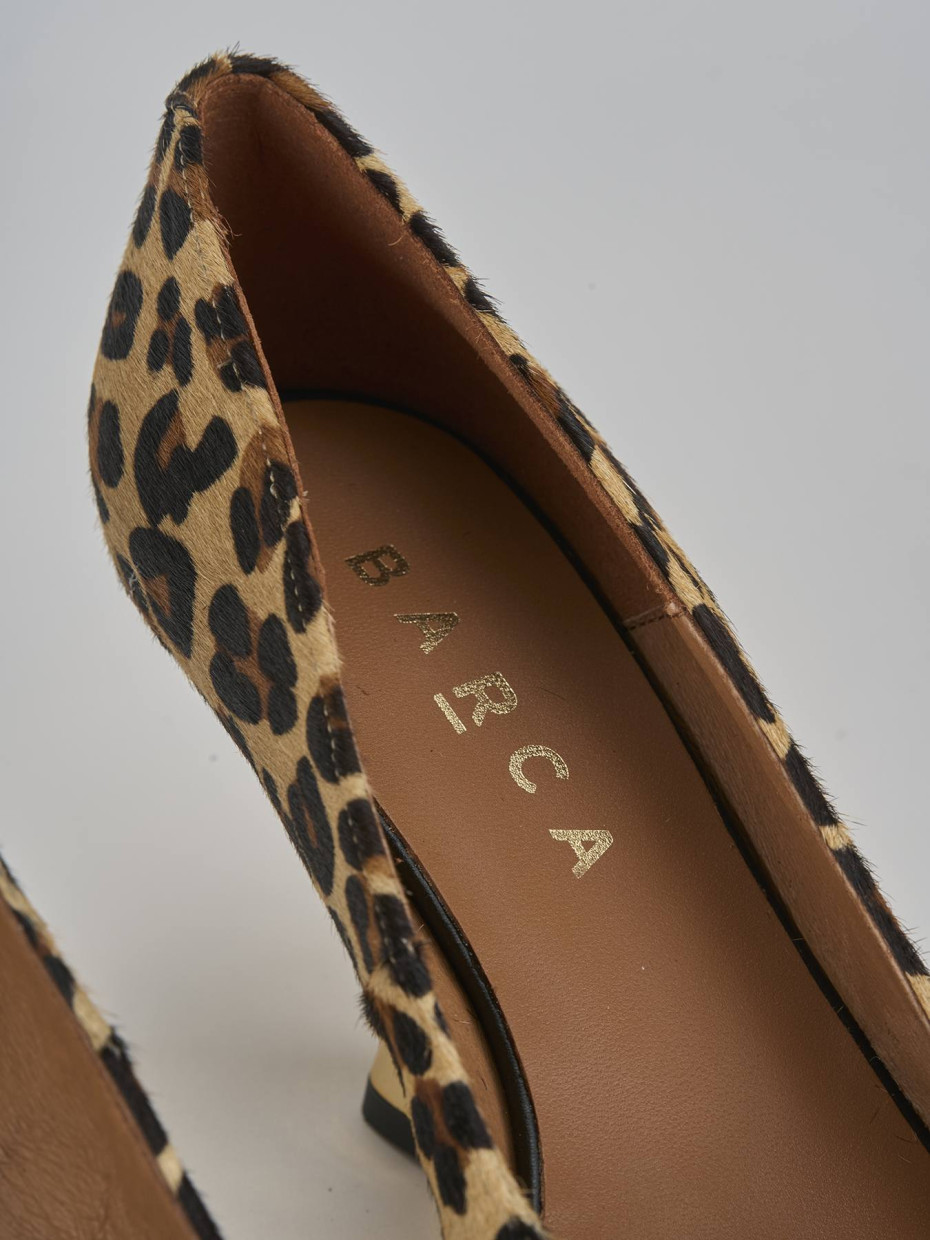 Décolleté e slingback tacco 6cm pelle multicolor