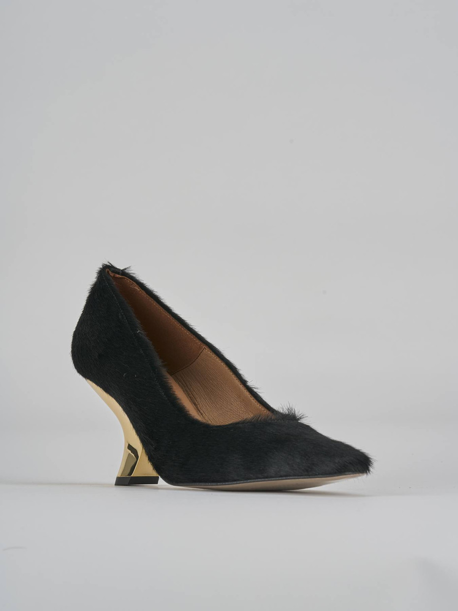Décolleté e slingback tacco 6cm pelle nero