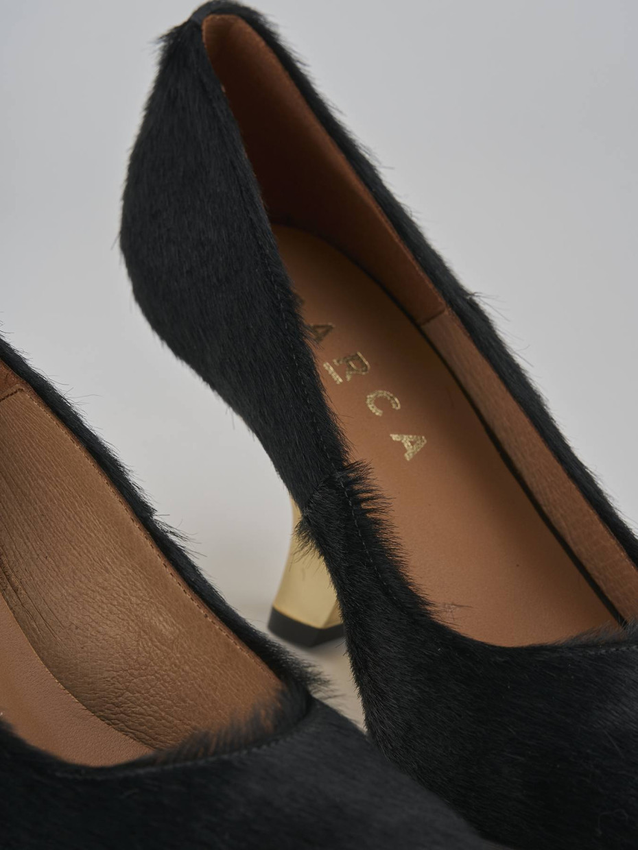 Décolleté e slingback tacco 6cm pelle nero