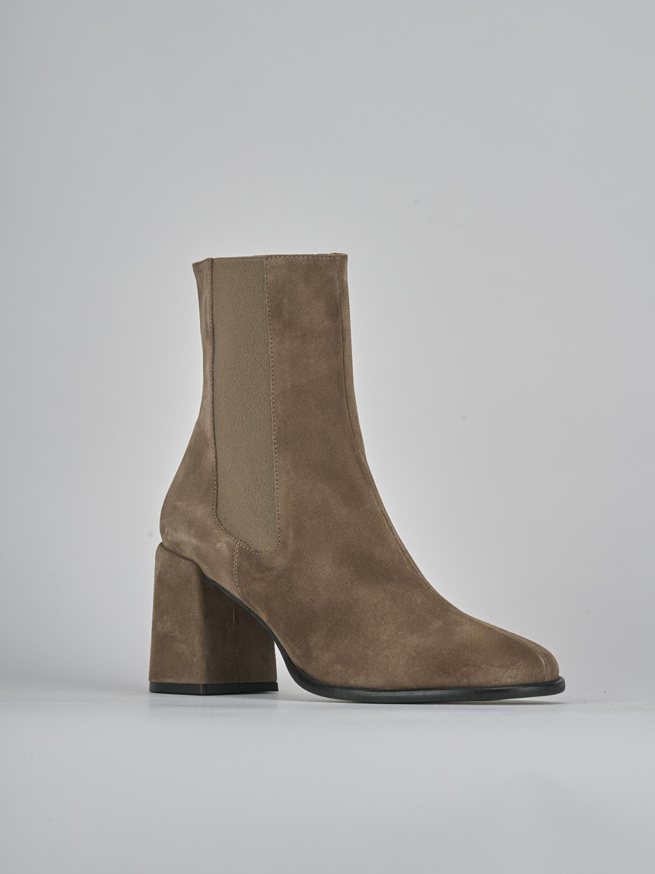Stivaletti tacco 7cm camoscio marrone Barca Stores