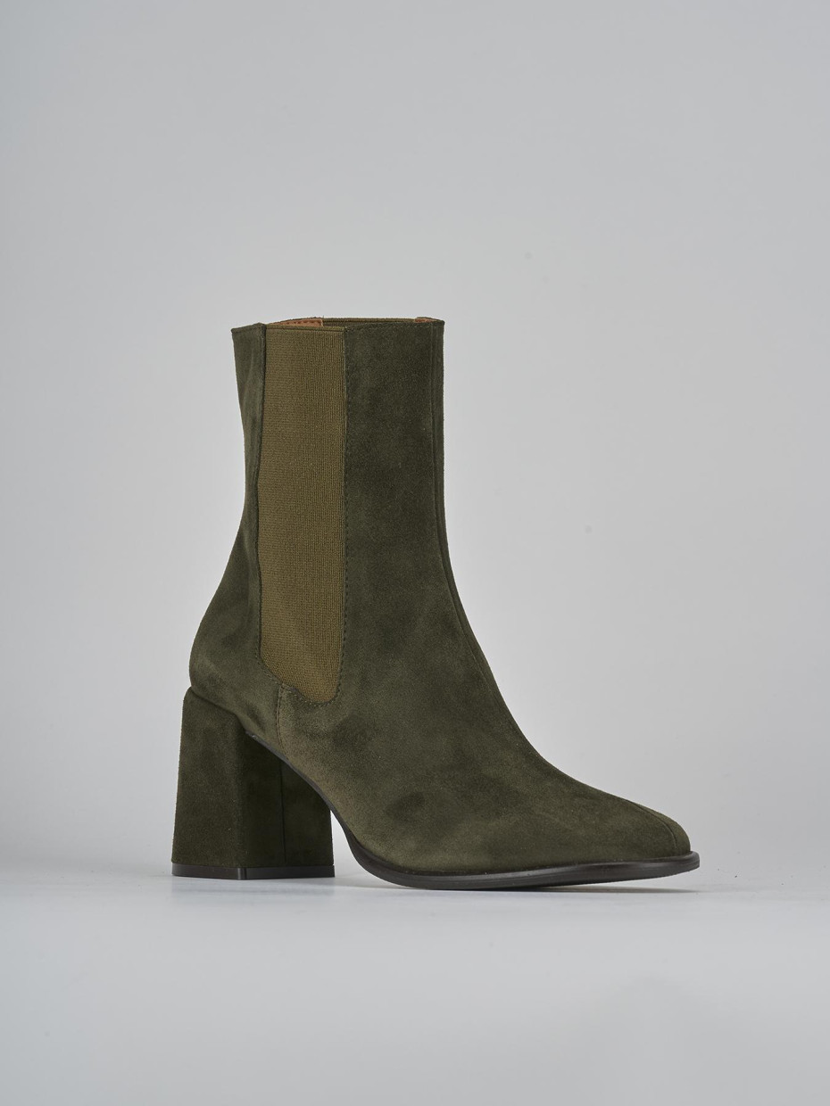 Stivaletti tacco 7cm camoscio verde Barca Stores