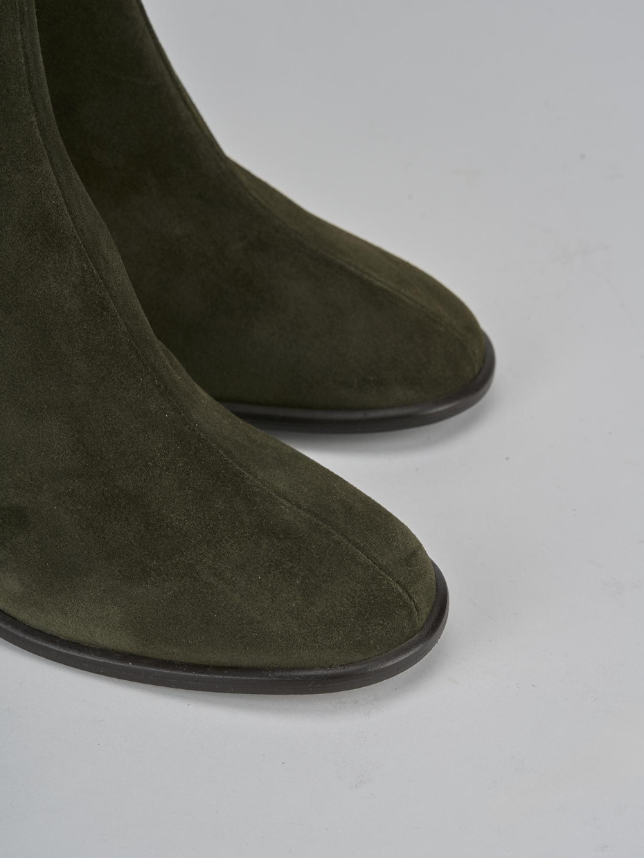 Stivaletti tacco 7cm camoscio verde