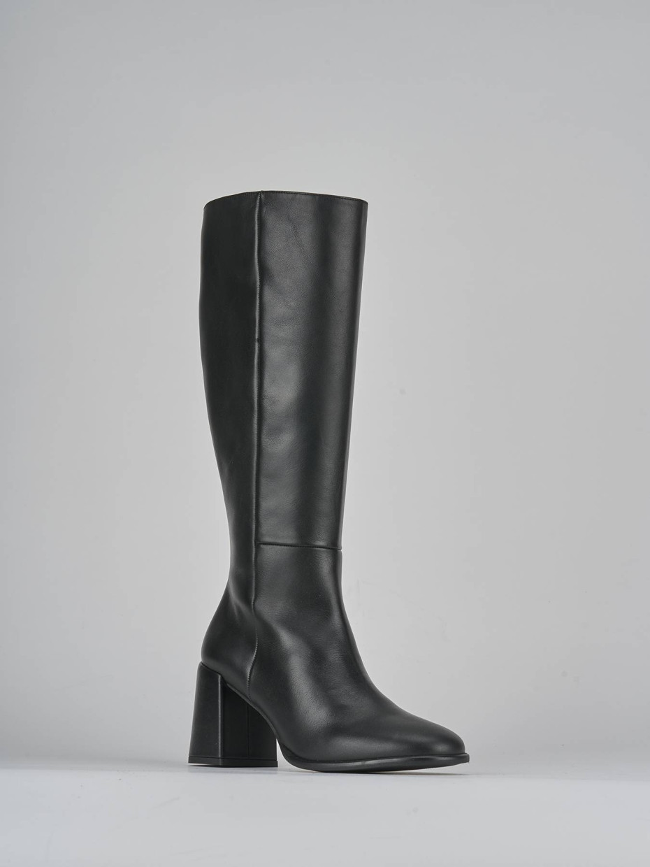 Stivali tacco 7cm pelle nero