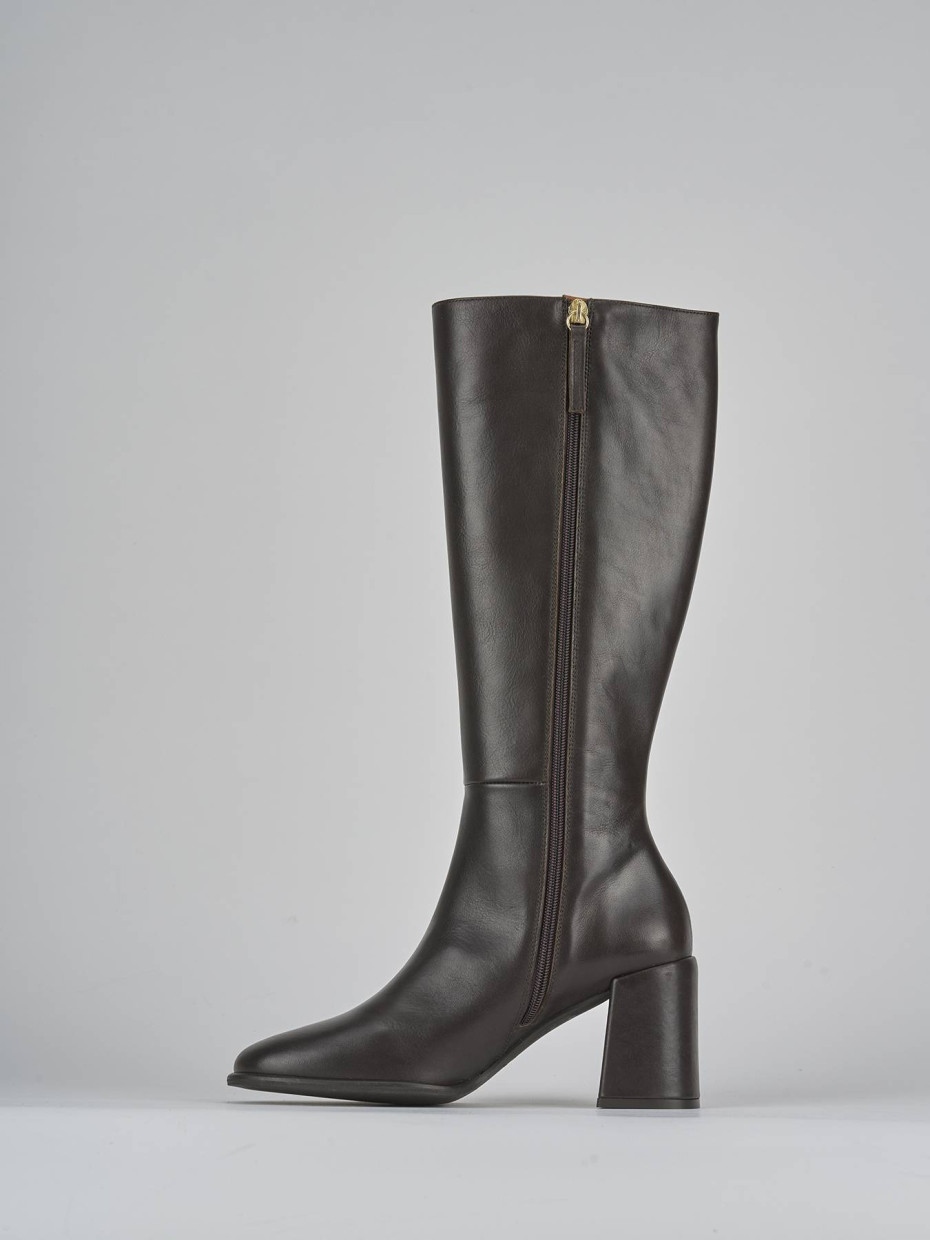 Stivali tacco 7cm pelle testa