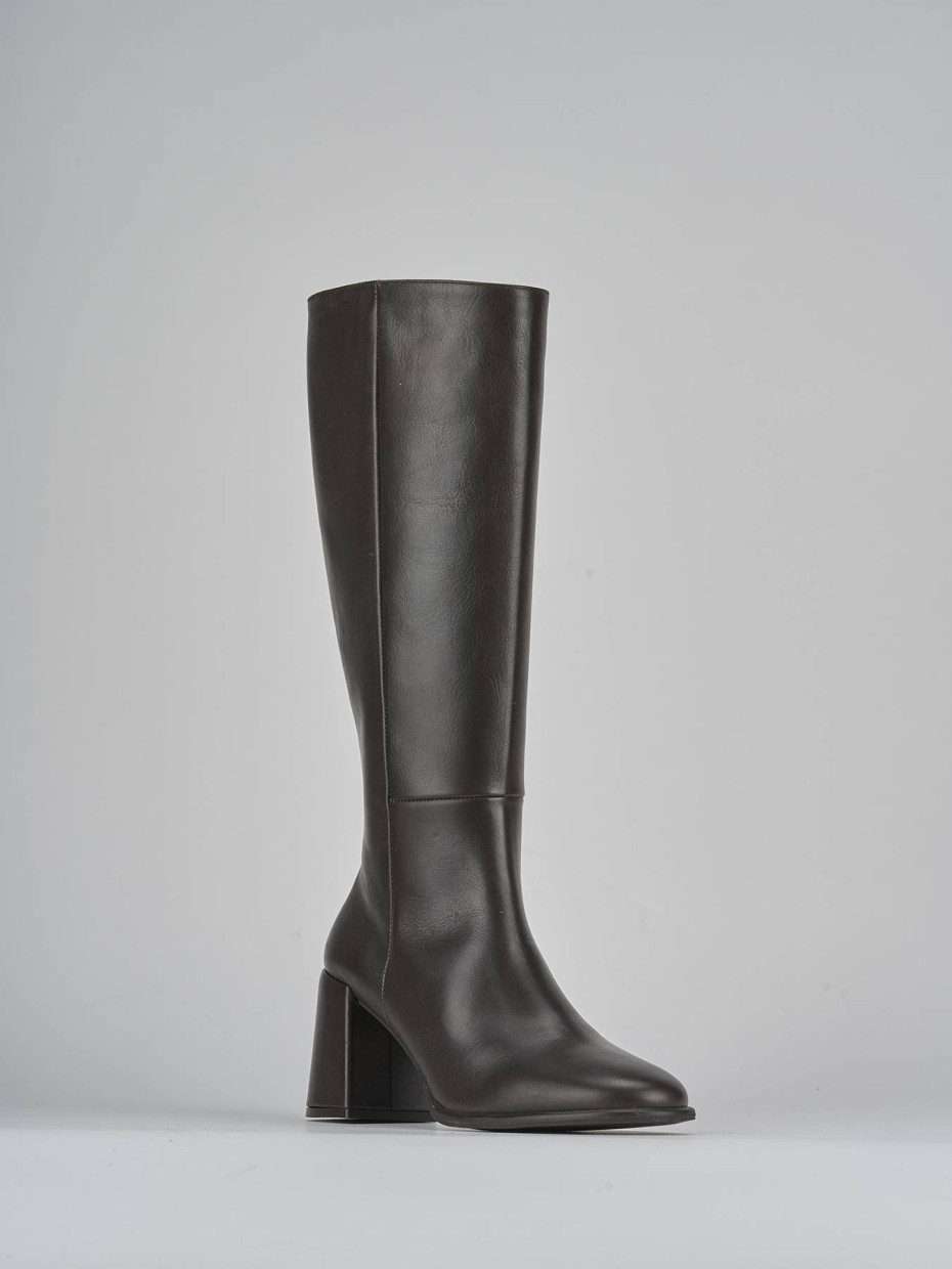 Stivali tacco 7cm pelle testa