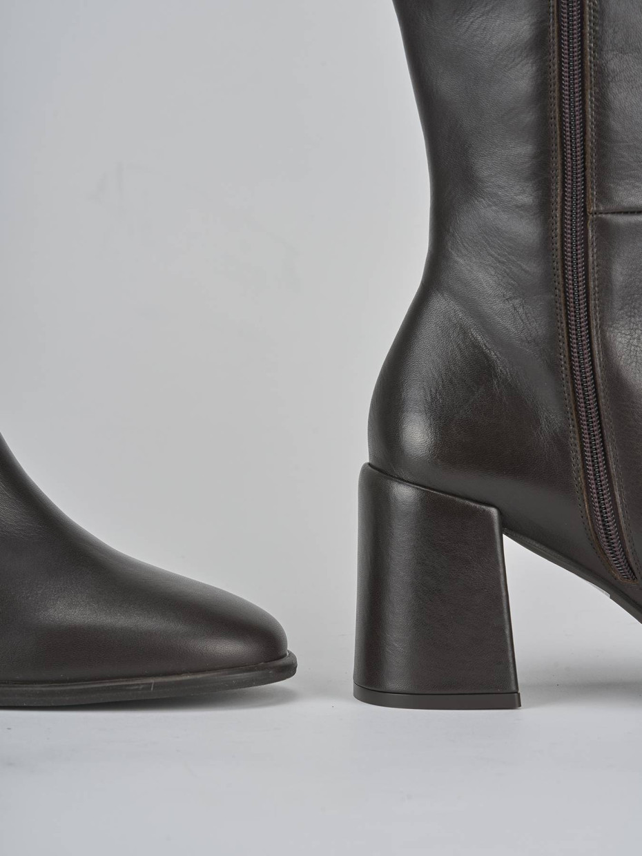 Stivali tacco 7cm pelle testa