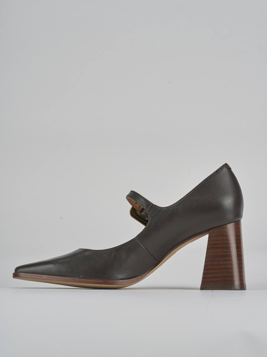Décolleté e slingback tacco 7cm pelle testa