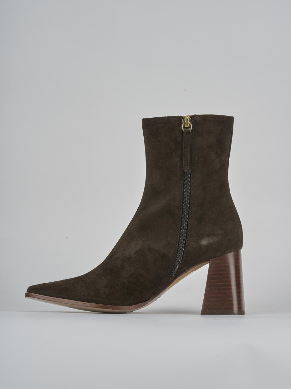 Stivaletti tacco 7cm camoscio testa
