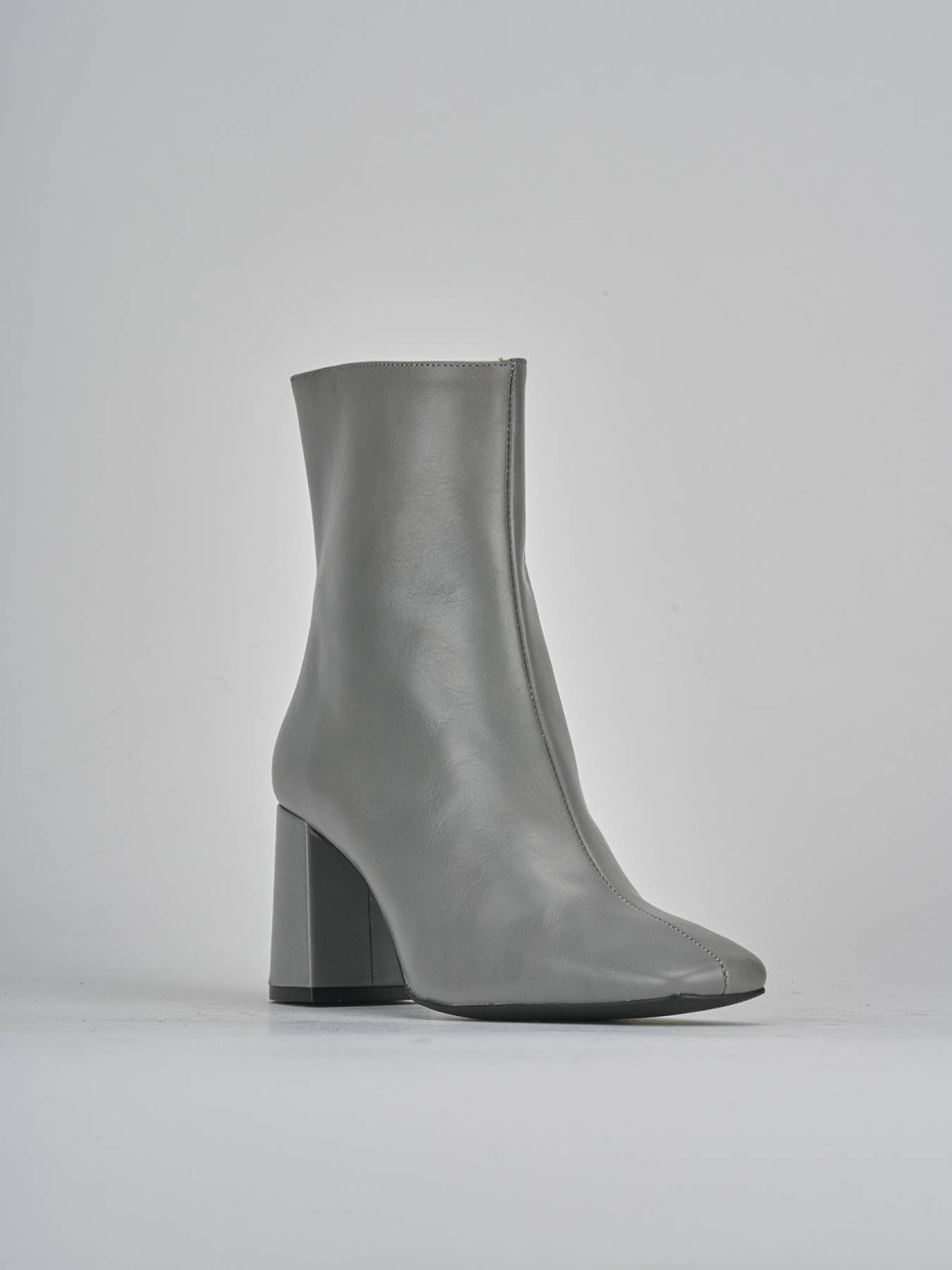 Stivaletti tacco 7cm pelle grigio Barca Stores