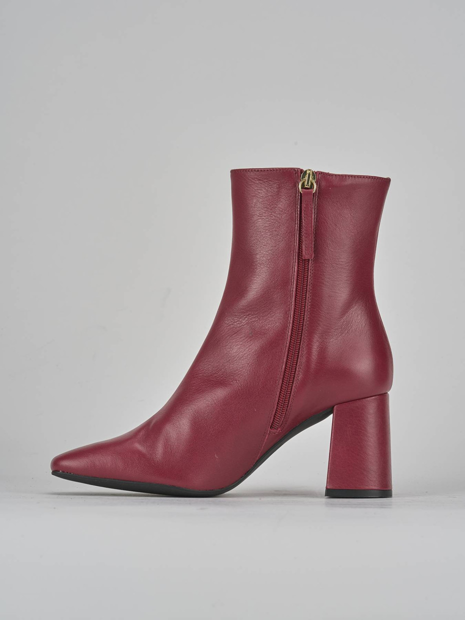 Stivaletti tacco 7cm pelle rosso Barca Stores