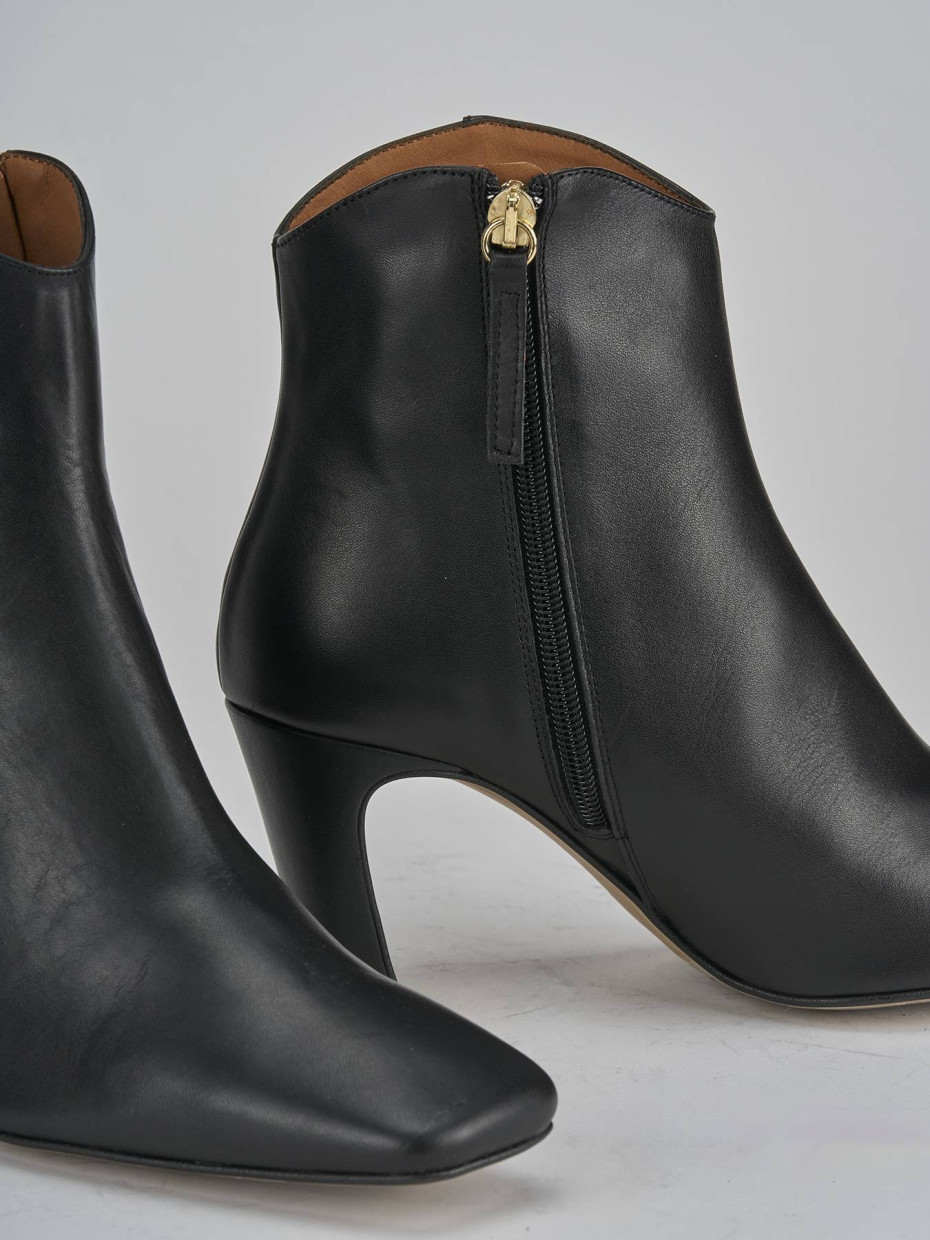 Stivaletti tacco 7cm pelle nero
