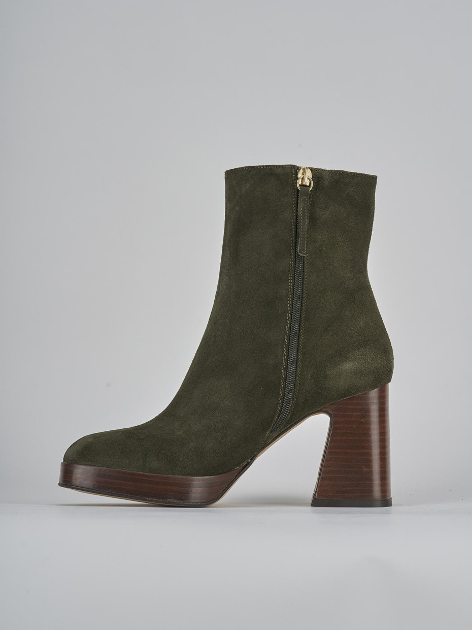 Stivaletti tacco 9cm camoscio verde
