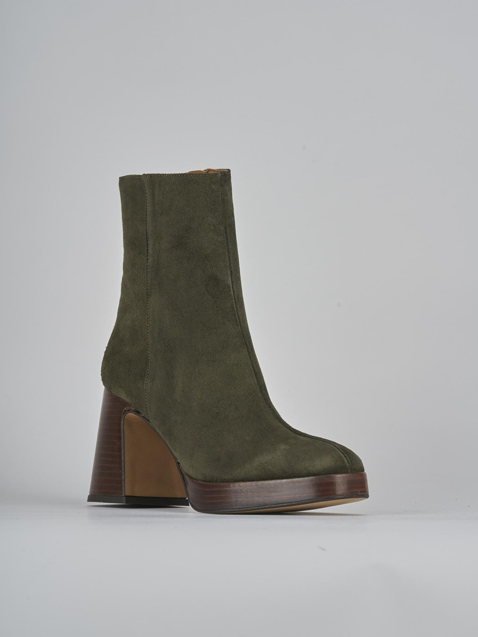 Stivaletti tacco 9cm camoscio verde