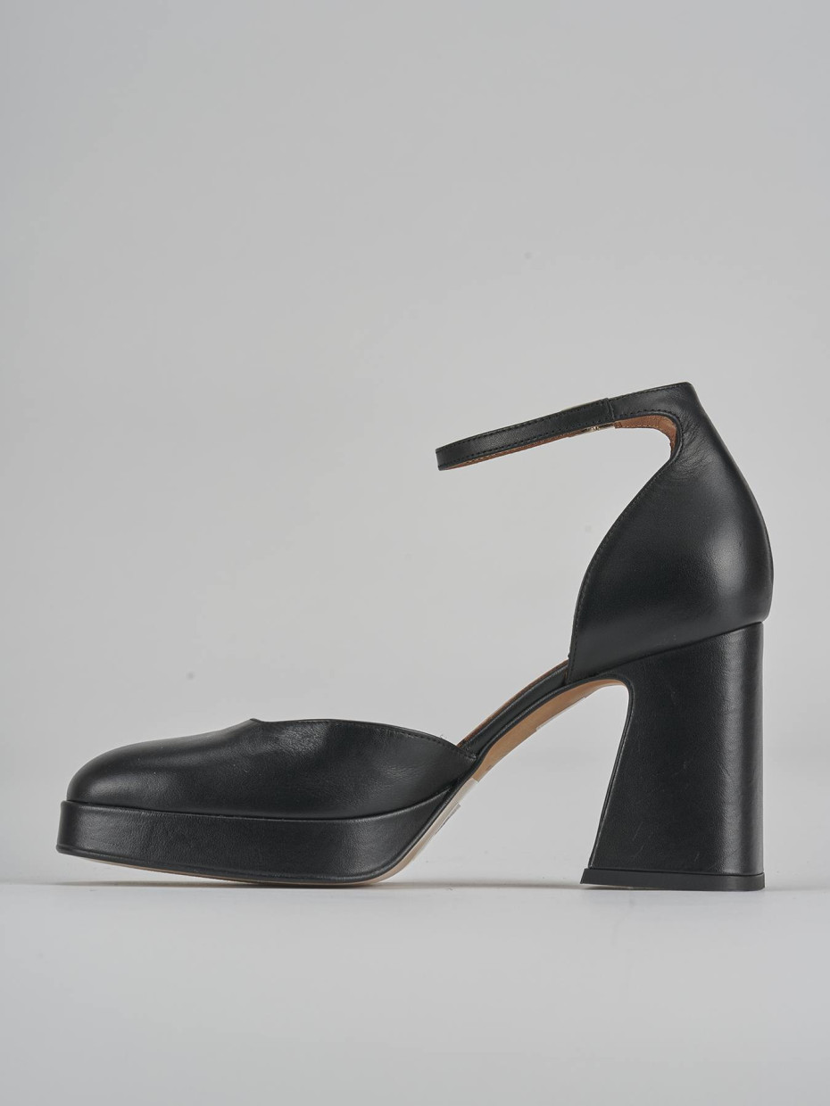 Décolleté e slingback tacco 9cm pelle nero