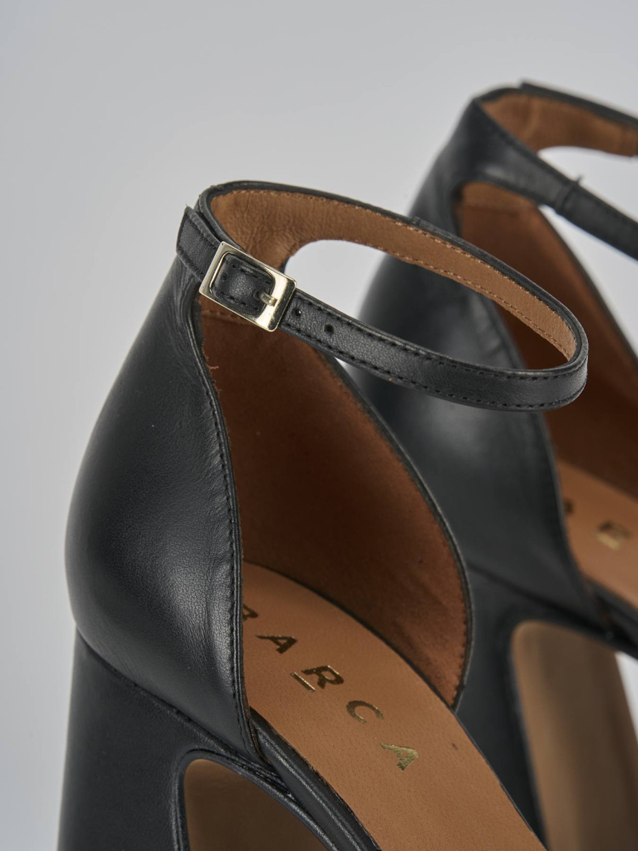 Décolleté e slingback tacco 9cm pelle nero
