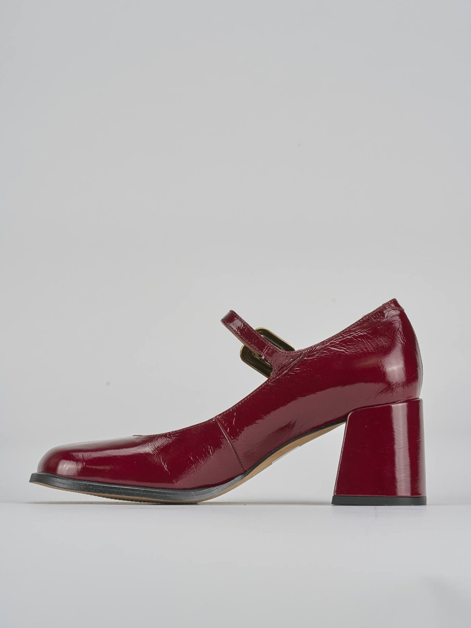 Décolleté e slingback tacco 6cm vernice bordo'