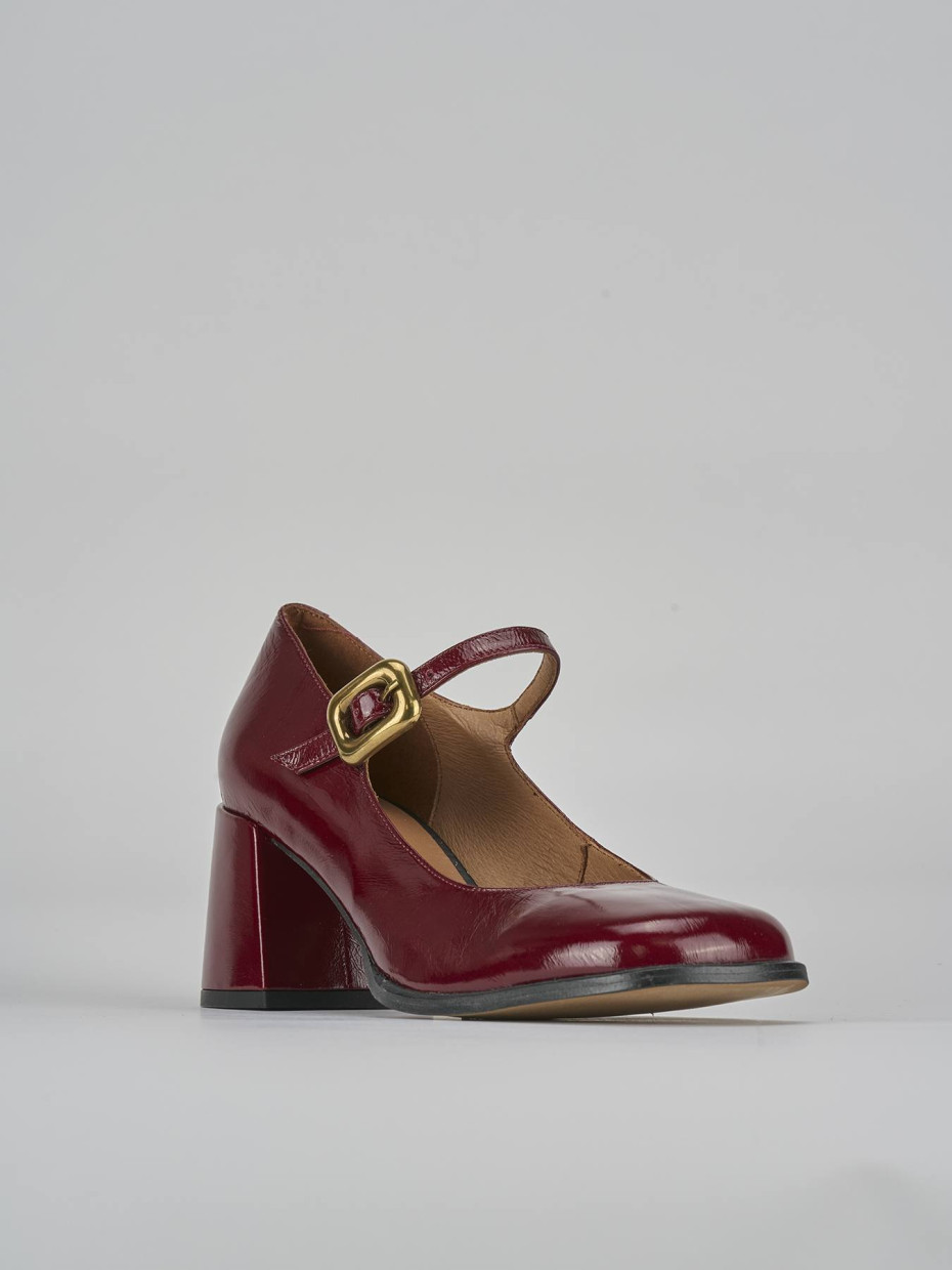 Décolleté e slingback tacco 6cm vernice bordo'