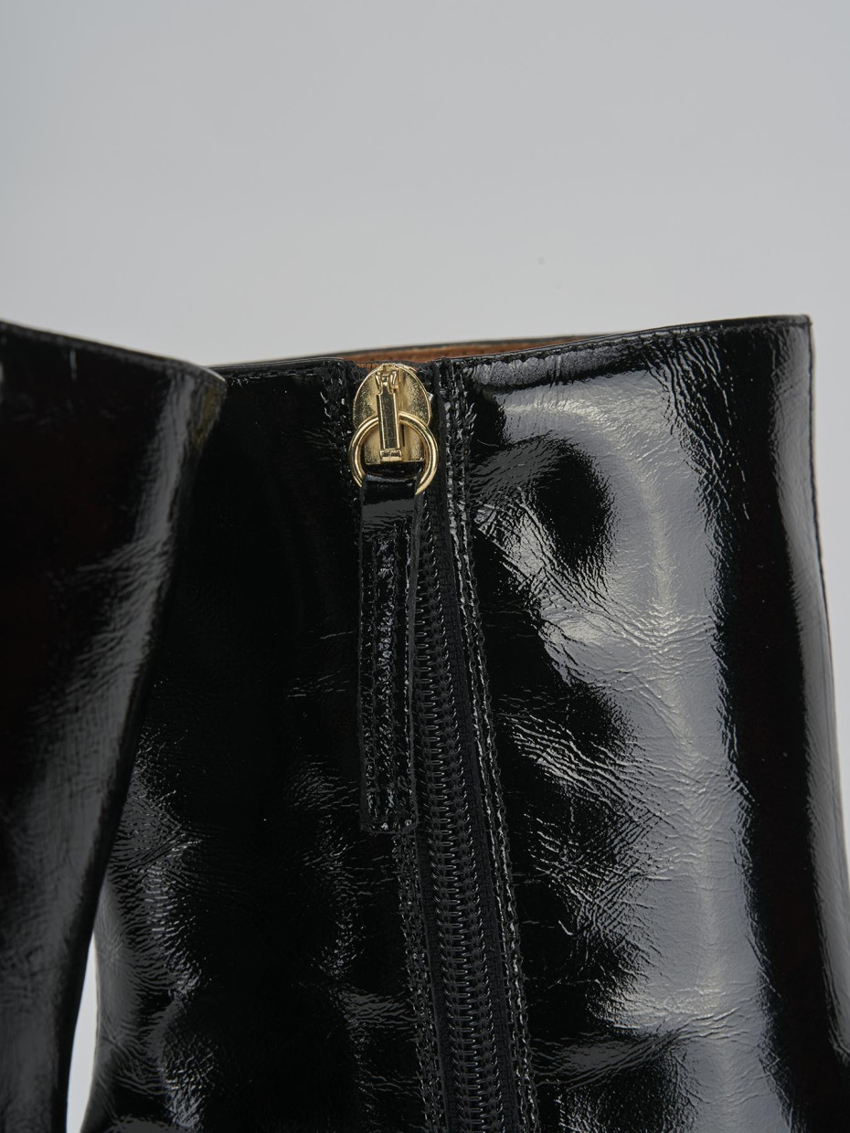 Stivaletti tacco 5cm vernice nero