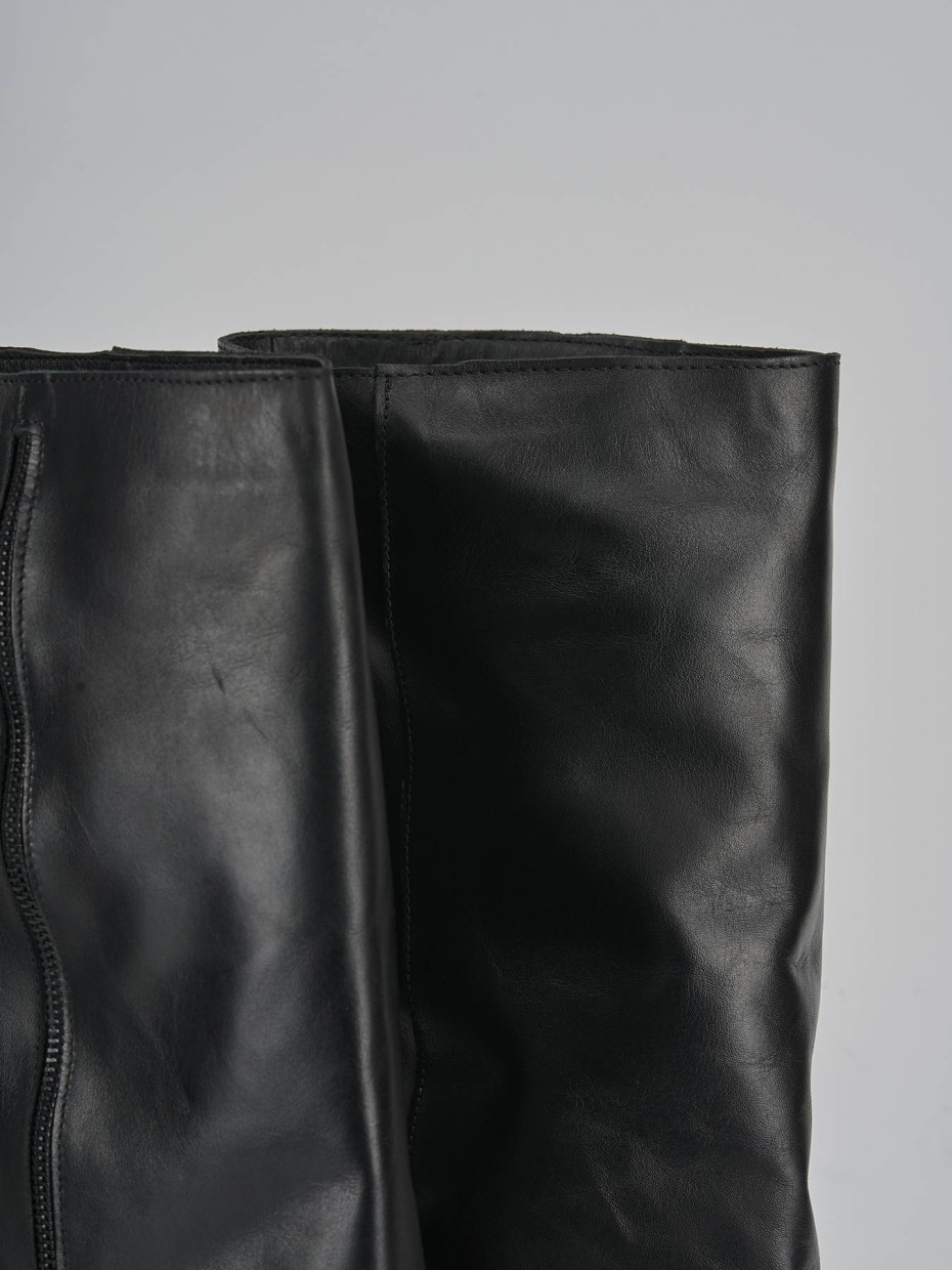 Stivali tacco 2cm pelle nero Barca Stores