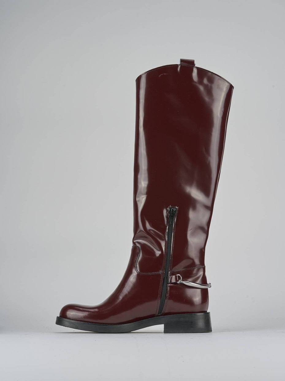 Stivali tacco 2cm pelle bordo'