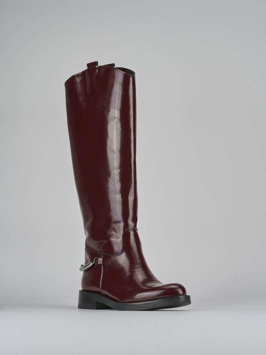 Stivali tacco 2cm pelle bordo'