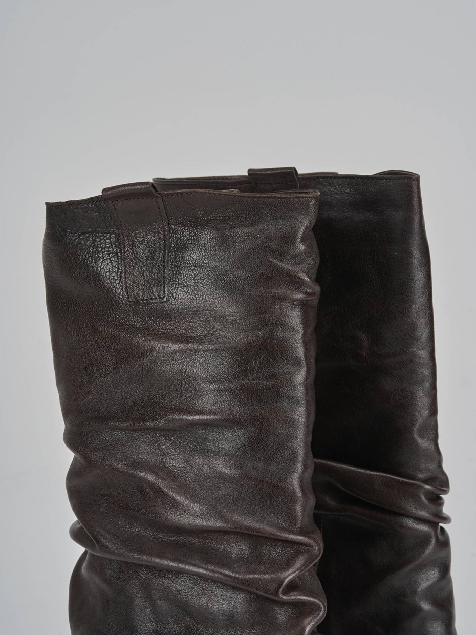 Stivali tacco 8cm pelle testa