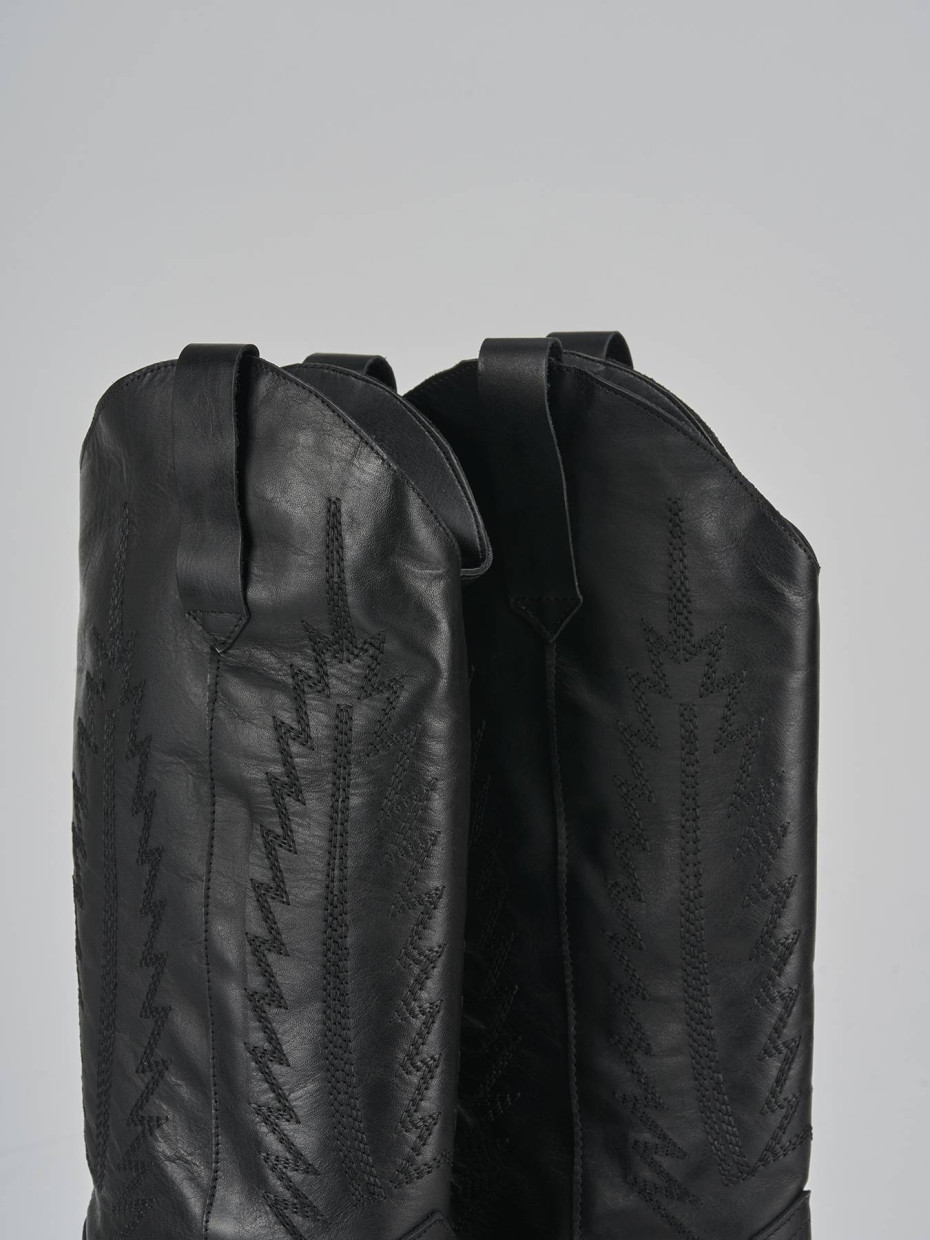 Stivali tacco 7cm pelle nero
