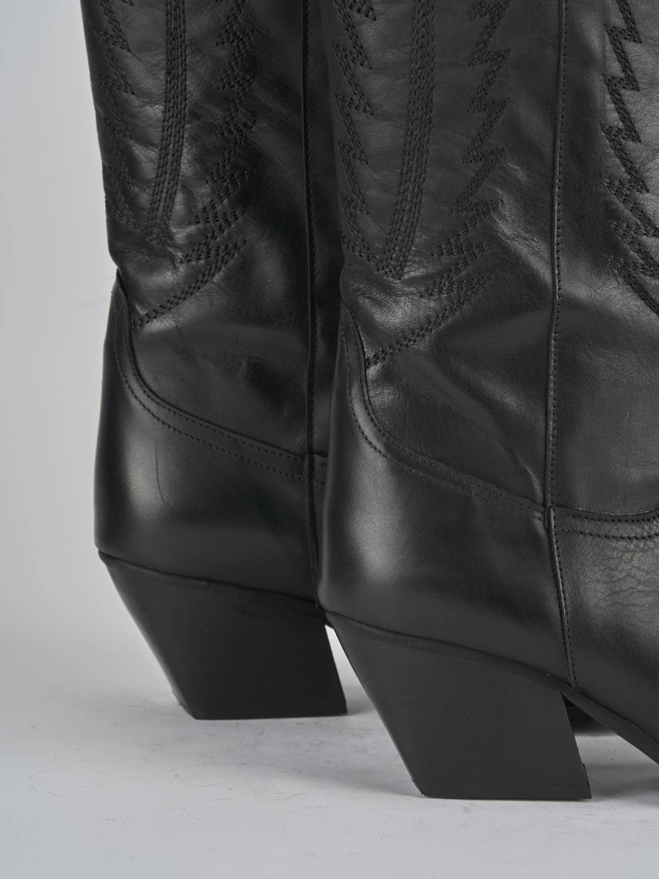 Stivali tacco 7cm pelle nero