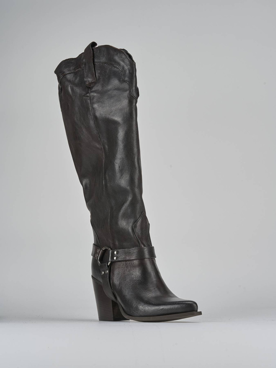 Stivali tacco 7cm pelle testa Barca Stores