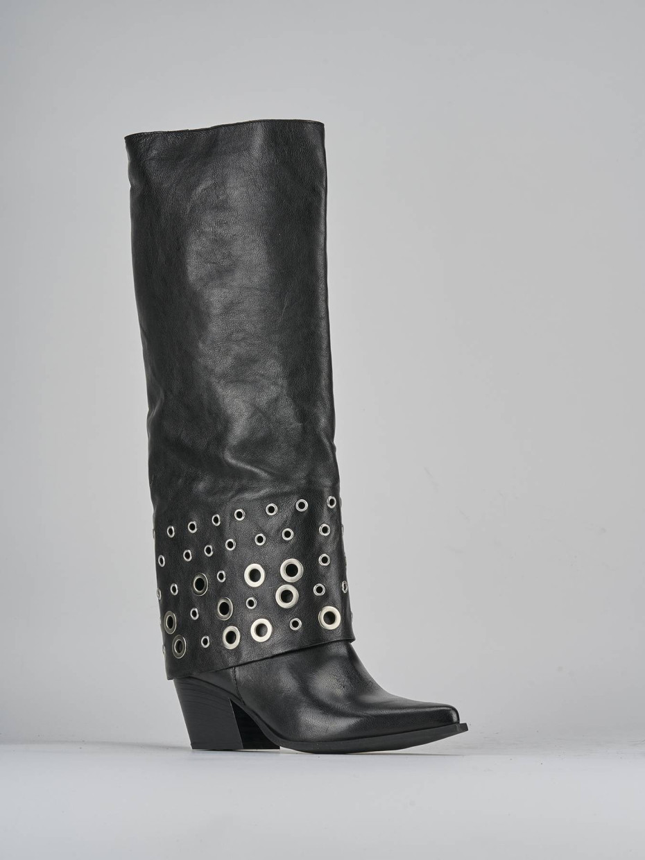 Stivali tacco 6cm pelle nero Barca Stores