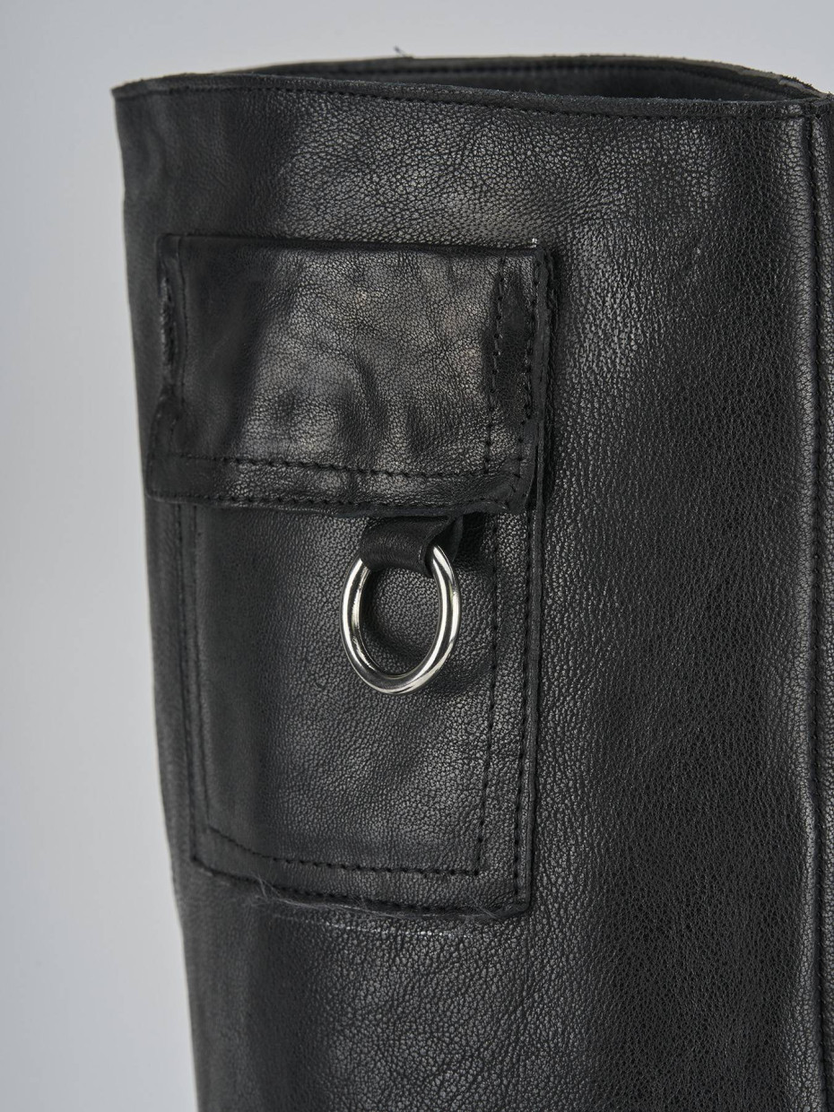 Stivali tacco 7cm pelle nero