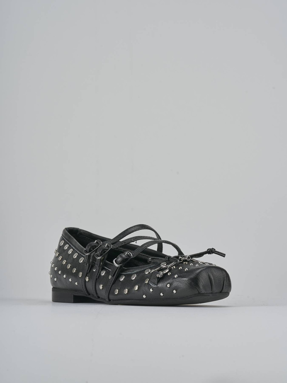 Ballerine tacco 1cm pelle nero