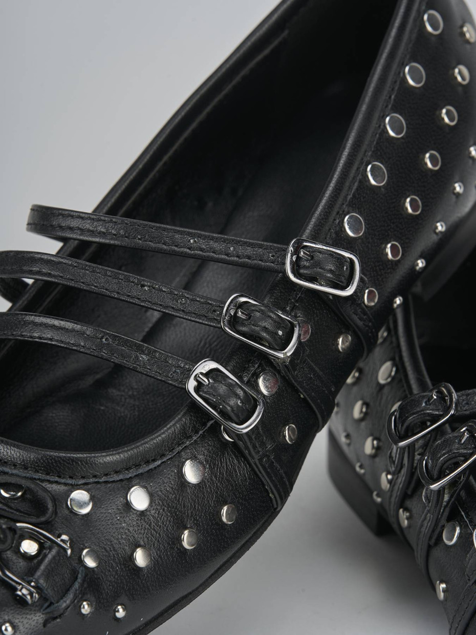 Ballerine tacco 1cm pelle nero