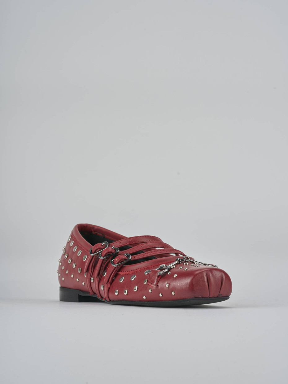Ballerine tacco 1cm pelle rosso